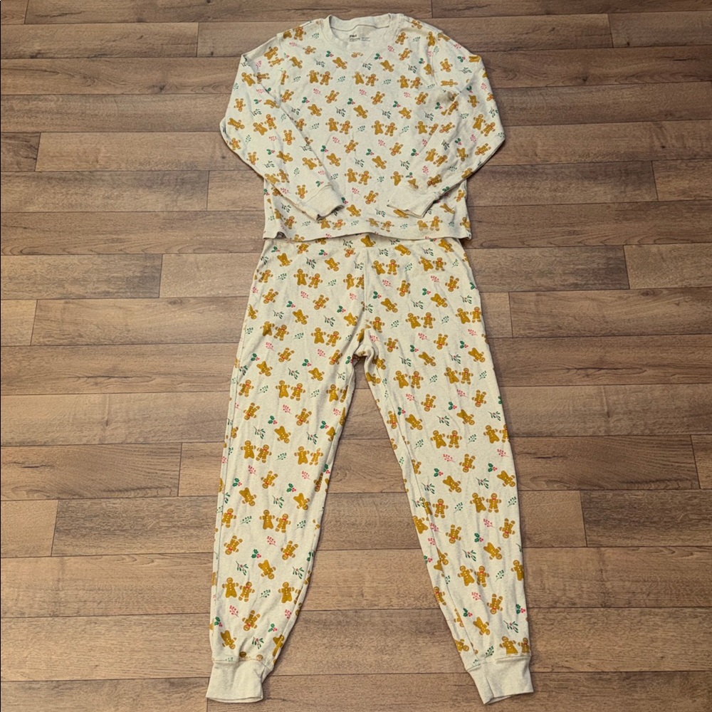 Pact Size Large Unisex Pajama 2 Piece Set Gingerbread 100% Organic Cotton Comfy - Picture 5 of 16